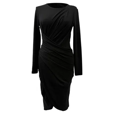 Michael Kors Wrap-effect Midi Dress In Black Rayon