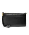 Michael Kors Jet Set Medium Pebbled Leather Wristlet In Black