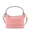 Michael Kors Logo Frontal Leather Handbag With Removable Strap In Pink
