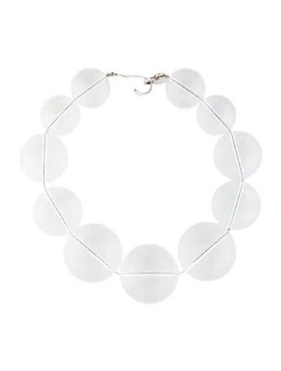 Pre-owned Michael Kors X Alexis Bittar Lucite Bead Necklace, 19" In Clear