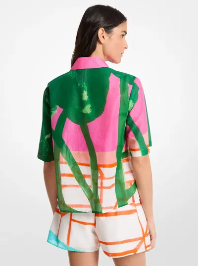 Michael Kors X Christina Zimpel Cotton Lawn Shirt In Green