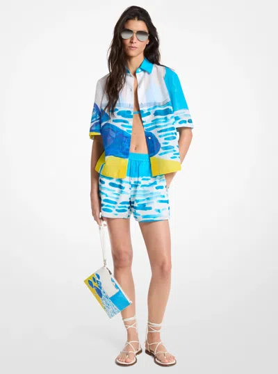 Michael Kors X Christina Zimpel Cotton Lawn Shorts In Multi
