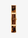 Michael Kors Yazmeen Gold-tone And Tortoiseshell Acetate Bangle Watch