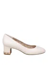 Michael Kors June Flex Mid Pump In Cream Leather In White
