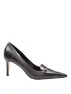 Michael Kors Lena In Black Leather Decollete In Animal Print