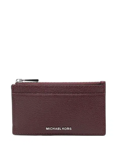 Michael Kors Zip-around Cardholder In Red
