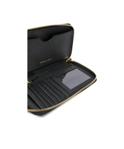 Michael Kors Zip-around Continental Wallet In Black