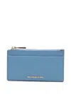 Michael Kors Zip Card Wallet In Blue