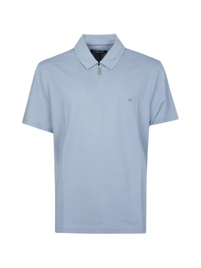 Michael Kors Zip Detail Polo Shirt In Blue