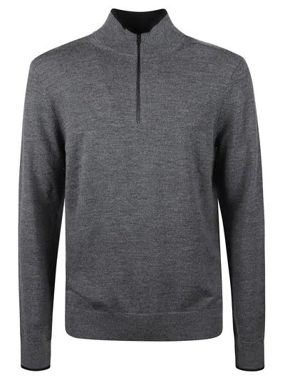 Michael Kors Zip High Neck Sweater In Ash