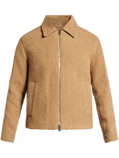Michael Kors Zip-up Bouclé Jacket In 褐色