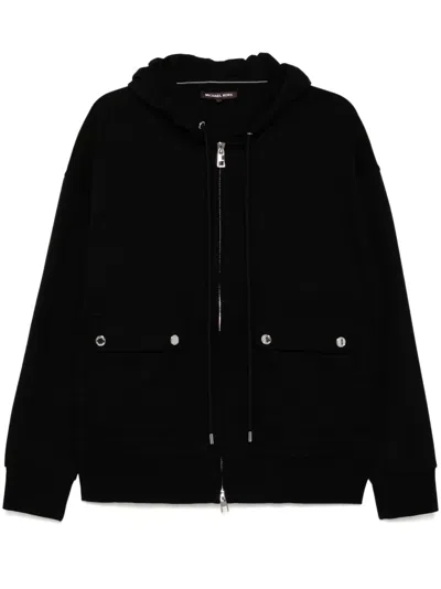 Michael Kors Zip-up Hooded Jacket In Black
