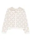 Michael Kors Zip-up Patterned Hoodie In White