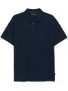 Michael Kors Zip-up Piqué Polo Shirt In Blue