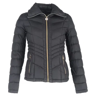Michael Kors Zipped Packable Down Jacket In Black Polyamide