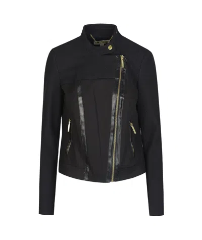 Michael Kors Zipped Panelled Jacket In Black