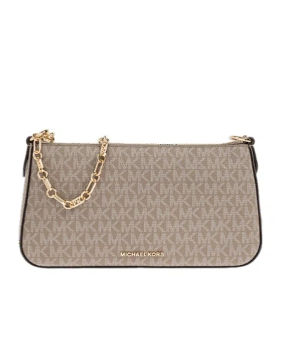 Michael Kors Zipper Shoulder Bag In Brown