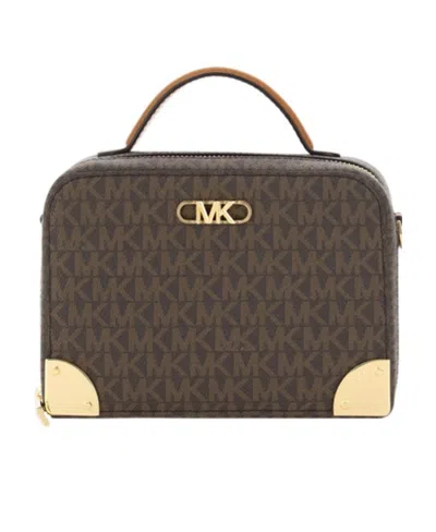 Michael Kors Zipper Shoulder Bag In Brown