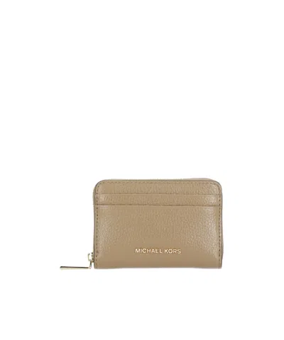 Michael Kors Zipper Wallet In Nude