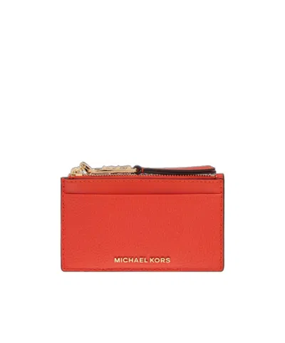 Michael Kors Zipper Wallet In Red
