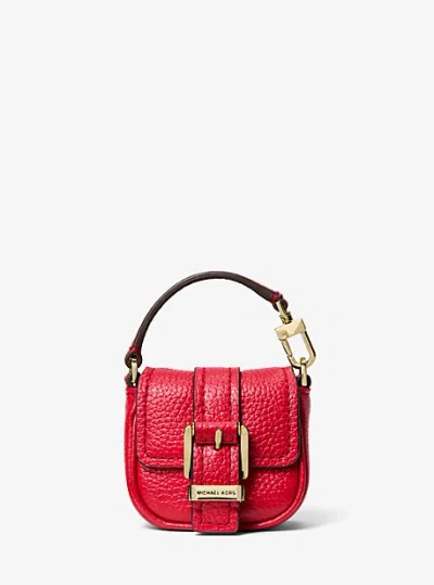 Michael Kors Zoe Metallic Pebbled Leather Airpod Case For Apple Airpods Pro® In Red
