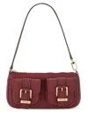 Michael Kors Zoe Bordeaux Shoulder Bag With Two Patch Pockets On The Front In Grained Leather Woman In Red