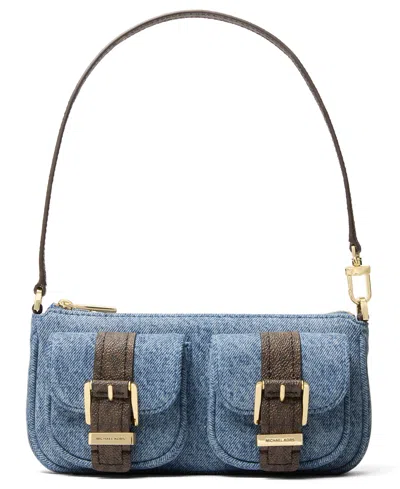 Michael Kors Zoe Small Convertible Pochette Bag In Blue