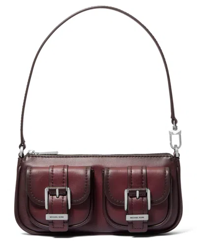 Michael Kors Zoe Small Convertible Pouchette Bag In Burgundy