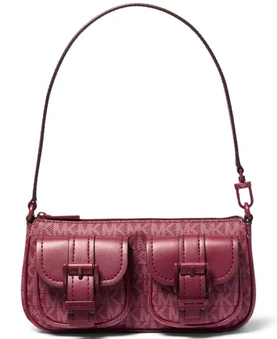 Michael Kors Zoe Small Convertible Pouchette Shoulder Bag In Purple