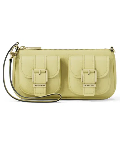 Michael Kors Zoe Small Leather Convertible Slim Shoulder Bag In Yellow