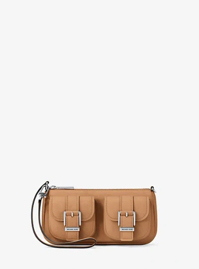 Michael Kors Zoe Small Nubuck Convertible Pochette In Brown