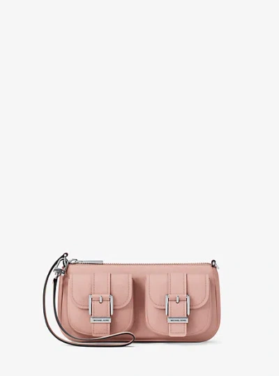 Michael Kors Zoe Small Nubuck Convertible Pochette In Pink