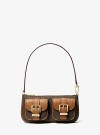Michael Kors Zoe Small Signature Logo Pochette In Brown