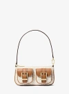 Michael Kors Zoe Small Signature Logo Pochette In Natural