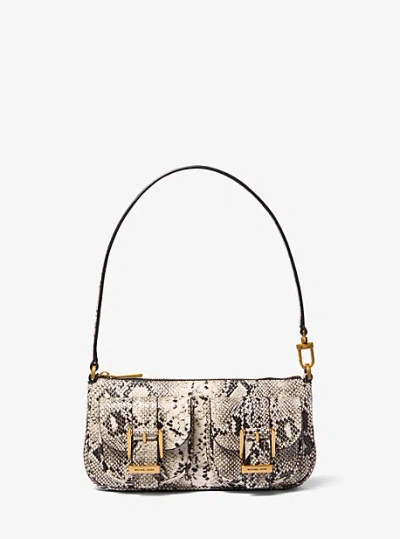 Michael Kors Zoe Small Snake Embossed Leather Convertible Pochette