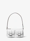 Michael Kors Zoe Small Snake Embossed Leather Convertible Pochette In White