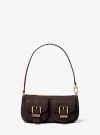 Michael Kors Zoe Small Suede Convertible Pochette In Brown