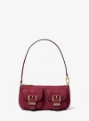 Michael Kors Zoe Small Suede Convertible Pochette In Purple