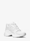 Michael Kors Zuma Leather And Mesh Trainer In White