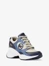 Michael Kors Zuma Leather Trainer In Blue