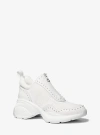 Michael Kors Zuma Studded Mixed-media Trainer In White