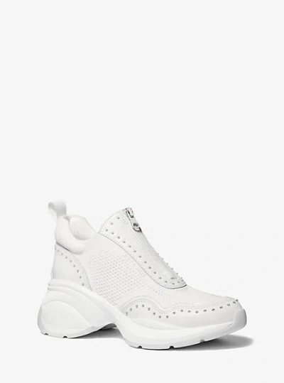 MICHAEL KORS ZUMA STUDDED MIXED-MEDIA TRAINER