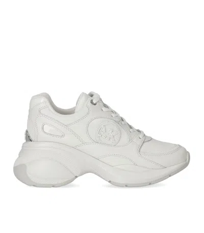 Michael Kors Zuma Leather And Mesh Trainer In White