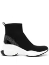 Michael Kors Zumma Sock-style Sneakers In Black