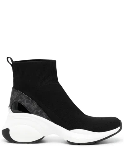 Michael Kors Zumma Sock-style Sneakers In Black