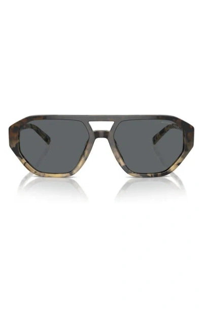 Michael Kors Zurich 57mm Aviator Sunglasses In Black Grey