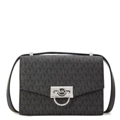 Michael Kors Signature Logo Hendrix Crossbody Bag In Black