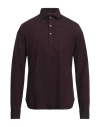 Michael Kors Mens Man Shirt Burgundy Size 15 ¾ Cotton, Tencel, Wool In Red