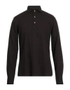 Michael Kors Mens Man Shirt Dark Brown Size 15 ¾ Cotton, Tencel, Wool In Brown