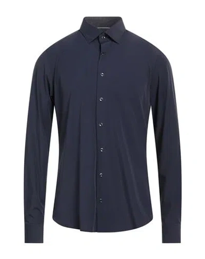 Michael Kors Mens Man Shirt Midnight Blue Size 16 Nylon, Elastane